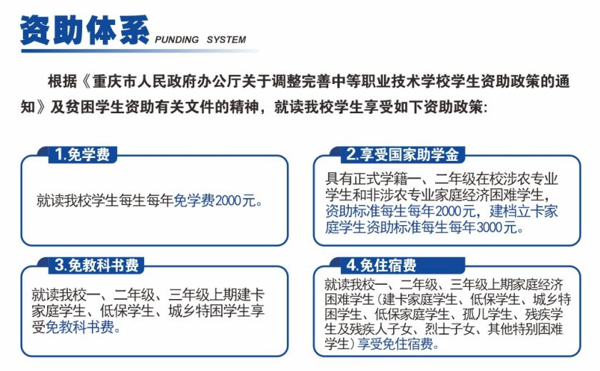 重庆市酉阳职业教育中心招生资助政策